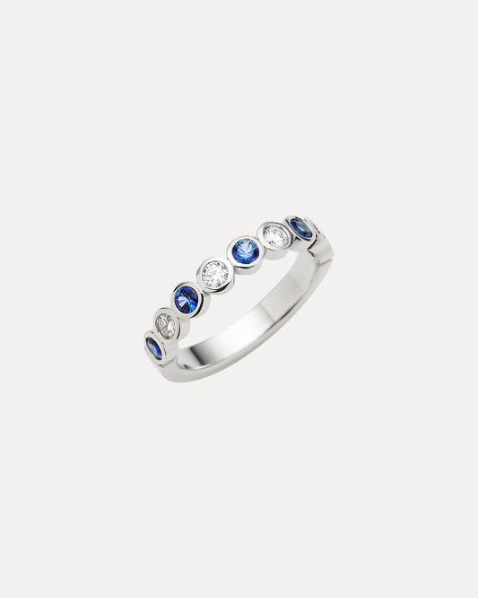 18CT SAPPHIRE & DIAMOND CHENIR BAND