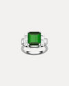 BESPOKE 18CT GREEN TOURMALINE & DIAMOND EMPIRE RING