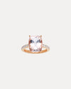 18CT ROSE GOLD PINK MORGANITE & DIAMOND LA DIVINA RING