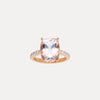 18CT ROSE GOLD PINK MORGANITE & DIAMOND LA DIVINA RING