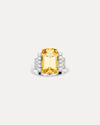 BESPOKE 18CT YELLOW BERYL & DIAMOND RING