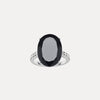 18CT WHITE GOLD ONYX & DIAMOND BIANCA RING