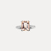 18CT PINK MORGANITE & DIAMOND SARDINIA RING