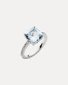 18CT AQUAMARINE & DIAMOND KAARINA RING