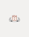 18CT PINK MORGANITE & DIAMOND MONTMARTRE RING