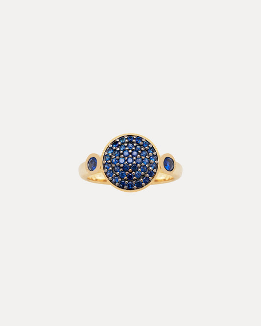 18CT YELLOW GOLD SAPPHIRE COPPOLA RING