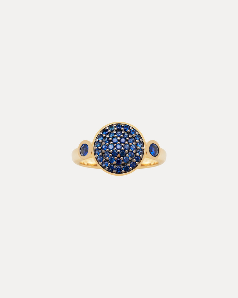 18CT YELLOW GOLD SAPPHIRE COPPOLA RING