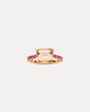 9CT PINK MORGANITE & PINK SAPPHIRE CALYPSO RING