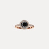 18CT ROSE GOLD BLACK & WHITE DIAMOND PICCADILLY RING