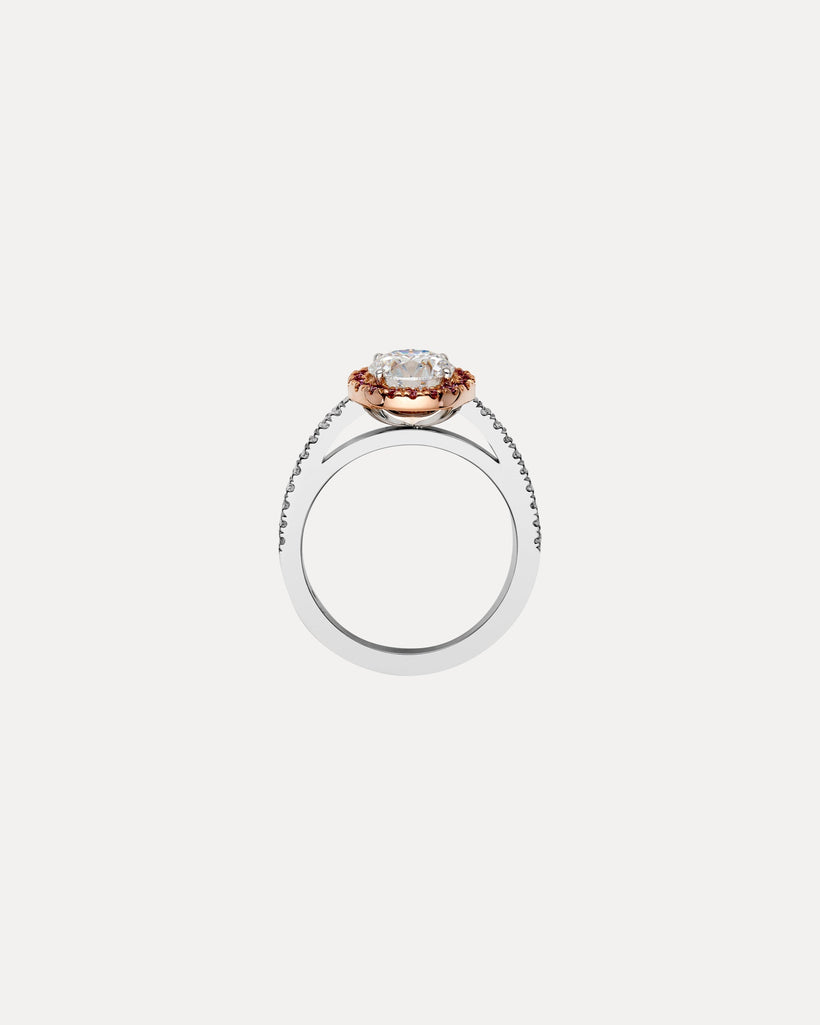 18CT DIAMOND & PINK DIAMOND PICCADILLY RING