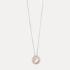 18CT PINK MORGANITE & DIAMOND ORBIT PENDANT