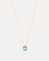 18CT ROSE GOLD LONDON BLUE TOPAZ & DIAMOND SARDINIA PENDANT