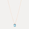 18CT ROSE GOLD LONDON BLUE TOPAZ & DIAMOND SARDINIA PENDANT