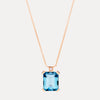 18CT ROSE GOLD LONDON BLUE TOPAZ & DIAMOND SARDINIA PENDANT