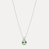 18CT GREEN AMETHYST & DIAMOND BELLINGEN PENDANT