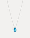 18CT LONDON BLUE TOPAZ & DIAMOND BELLINGEN PENDANT