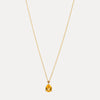 18CT YELLOW GOLD HONEY QUARTZ & CHAMPAGNE DIAMOND BONNARD PENDANT