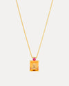 18CT CITRINE & RUBY REDDY PENDANT