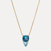 9CT LONDON BLUE TOPAZ & BLUE TOPAZ FONDA PENDANT