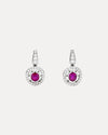 BESPOKE 18CT OVAL RUBY & DIAMOND EARRINGS