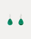 18CT MALACHITE & DIAMOND RAINDROP EARRINGS