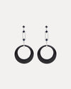 18CT AGATE, DIAMOND & BLACK SAPPHIRE ELIZABETH EARRINGS