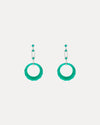 18CT GREEN ONYX, DIAMOND & EMERALD ELIZABETH EARRINGS