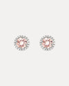 18CT PINK MORGANITE & DIAMOND ORBIT EARRINGS