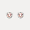 18CT PINK MORGANITE & DIAMOND ORBIT EARRINGS