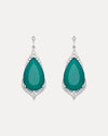 18CT WHITE GOLD GREEN ONYX & DIAMOND NATASHA EARRINGS