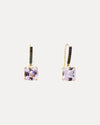 18CT ROSE DE FRANCE AMETHYST & BLACK DIAMOND KAARINA EARRINGS