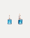 18CT ROSE GOLD LONDON BLUE TOPAZ & DIAMOND SARDINIA EARRINGS