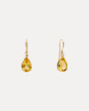 18CT YELLOW GOLD HONEY QUARTZ & CHAMPAGNE DIAMOND BONNARD EARRINGS