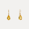 18CT YELLOW GOLD HONEY QUARTZ & CHAMPAGNE DIAMOND BONNARD EARRINGS