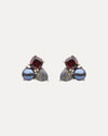 9CT GARNET, LABRADORITE & PEACOCK PEARL DUNAWAY STUD EARRINGS