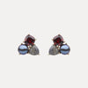 9CT GARNET, LABRADORITE & PEACOCK PEARL DUNAWAY STUD EARRINGS