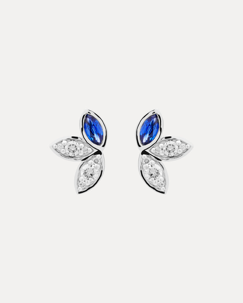 18CT DIAMOND & SAPPHIRE JONI STUD EARRINGS