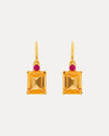 18CT CITRINE & RUBY REDDY EARRINGS