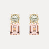 9CT PINK MORGANITE & GREEN AMETHYST RONSTADT EARRINGS