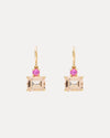 9CT PINK MORGANITE & PINK SAPPHIRE CALYPSO EARRINGS