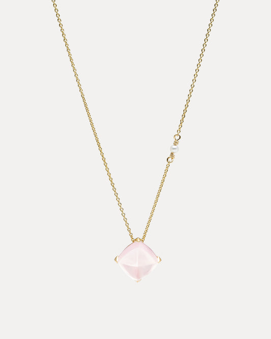 9CT ROSE QUARTZ GENEVIEVE PENDANT