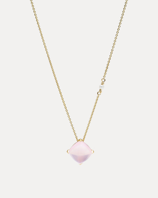 9CT ROSE QUARTZ GENEVIEVE PENDANT