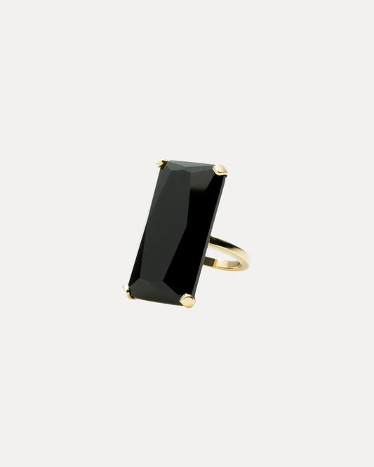 9CT ONYX BARBERA RING