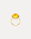 9CT YELLOW GOLD CITRINE DUOMO RING