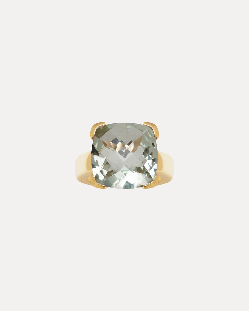 9CT GREEN AMETHYST TANGO RING