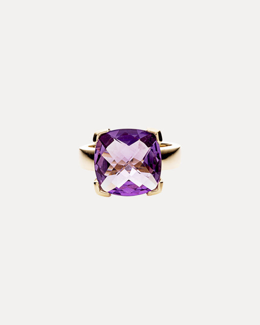 9CT AMETHYST TANGO RING