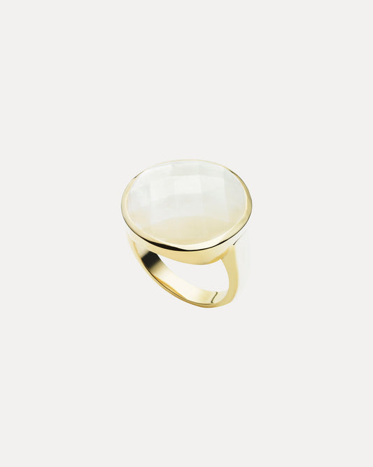 9CT MOTHER OF PEARL MOONSTRUCK RING