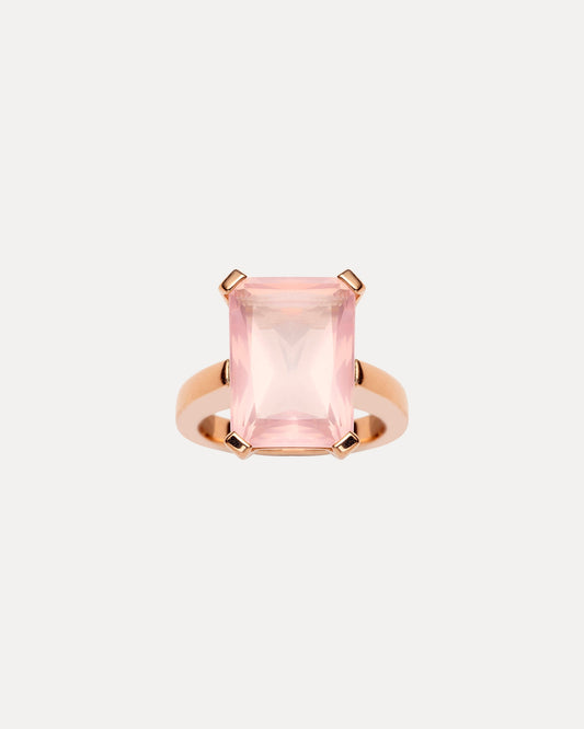 9CT ROSE GOLD ROSE QUARTZ SUNSET RING