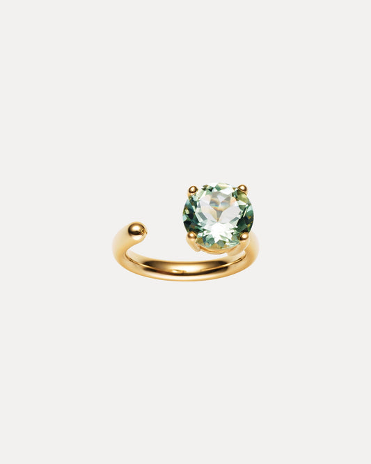 9CT GREEN AMETHYST CARLY RING