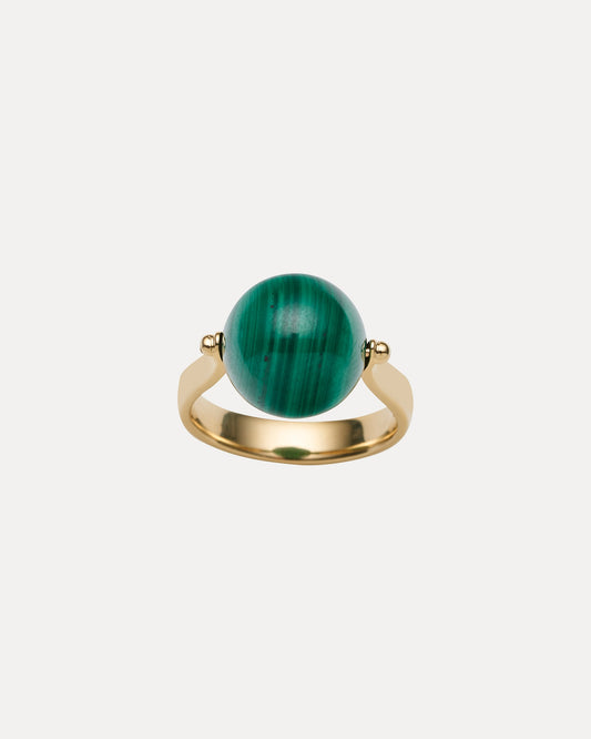 9CT MALACHITE LOREN RING